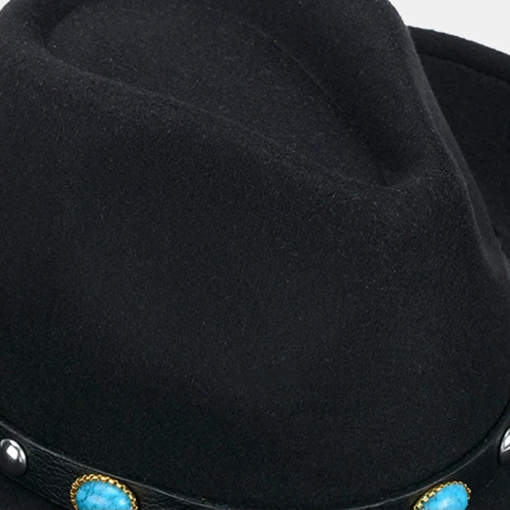 Осень зима джазовая фетровая шляпа от солнца для мужчин и женщин, фетровые шляпы с поясом, ковбойская шляпа в западном стиле, черная шляпа-котелок для унисекс