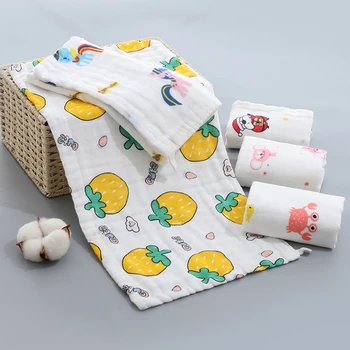 

Baby Face Towel 25x50cm 6 layers Muslin Cotton Soft Baby Towels Handkerchief Bathing Feeding Face Washcloth Wipe burp cloths