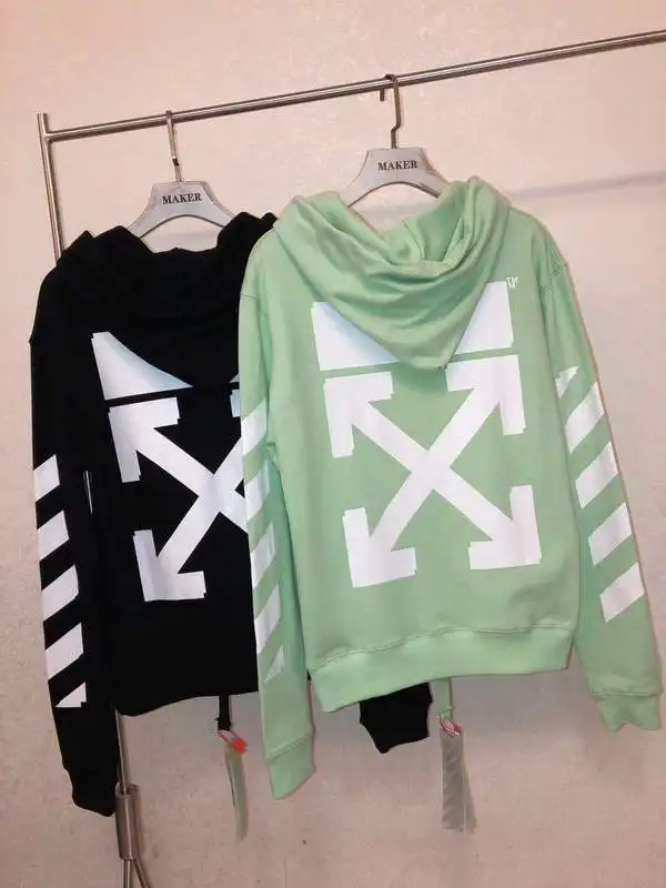 19ss Off-White OW для мужчин и женщин унисекс для влюбленных стрела косая полоска модная повседневная хлопковая толстовка с капюшоном Свободная куртка с капюшоном
