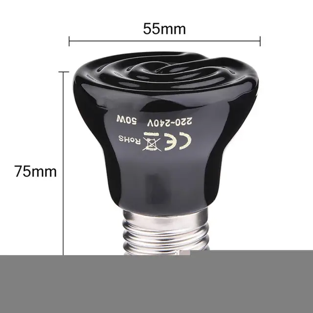 E27 FarInfrared Ceramic Pet Heating Lamp Lizard Tortoise Spider Reptiles Heater Warmer Light Bulb Brooder 25W50W75W100W 220V 3