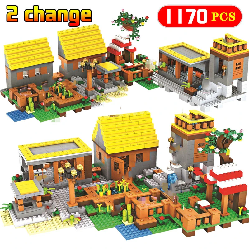 

1170PCS Dream Village Building Blocks My world Series Compatible with legoinglys my world Guard Mini Sets Toys for Children