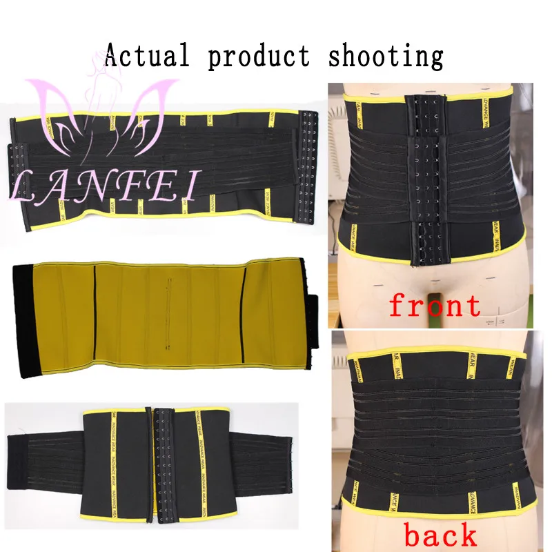 LANFEI Hot Neoprene Waist Trainer Trimmer Belt Body Shaper Sweat Slimming Belt Tummy Control Sport Gym Corset Fat Burner Girdle