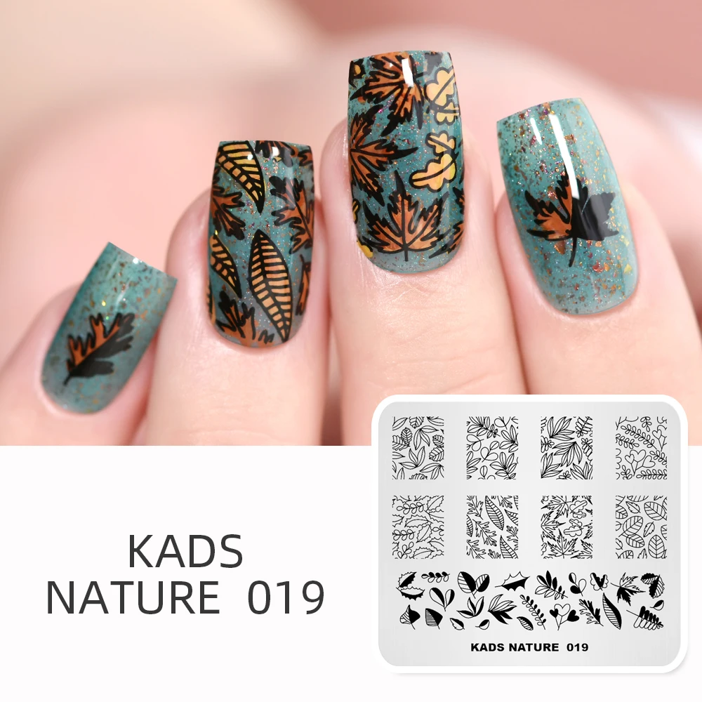Kads Nature 019 Tree Leaf Image Nail Stamping Plate Stamping For Nails