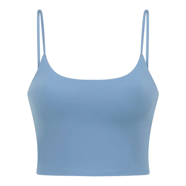 Solid Color Lulu Sport Tank Top Women Fitness Bra Yoga Vest No Rims With Chest Pad Butter Soft Beauty Back Half Sling Gym Clothe Modiran
