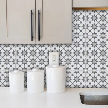 

10/15/20/30cm Tiles Wall Stickers Desk Wardrobe Decoration Art Mural Bathroom Waist Line PVC Wall Decals