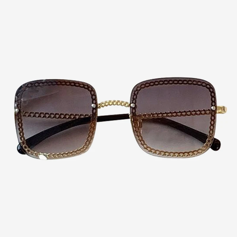 No.2 Sunglasses Квадратная цепочка для очков женская брендовая дизайнерская Высококачественная Oculos De Sol Feminino винтажные Модные Оттенки UV400 защита - Цвет линз: No.2 Sunglasses