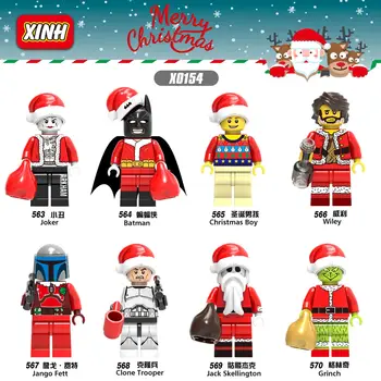 

X0154 Christmas Series ABS Plastic Assembly Building Block Clone Soldier Grinch Batman Children Educational Toys