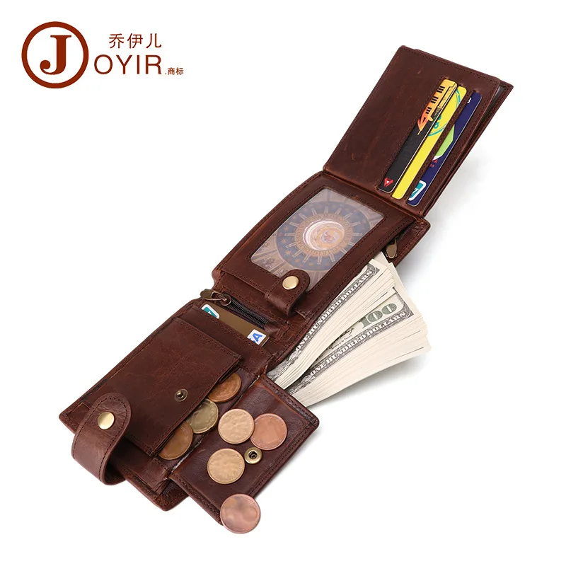 

Men's Wallet Leather PU Bifold Short Wallets Men Hasp Vintage Male Purse Coin Pouch Multi-functional Cards Wallet Rfid wallet