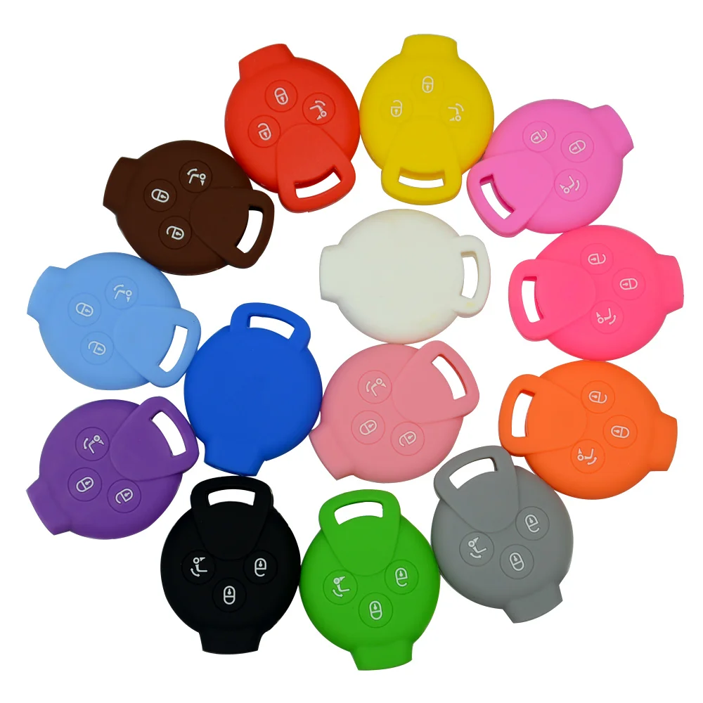 Keyforkess3 pulsanti per Benz Mercedes Smart Fortwo 451 MB City Roadster Silicone Remote Car Key Shell custodia protettiva copertura in gomma - H784d2cafd3704bb3aa3d8306ef146d46Y