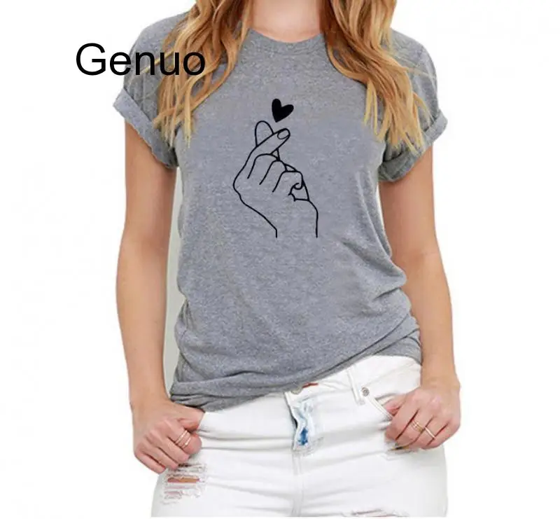 

New Arrival Women T Shirt Graphic Love Hand Funny Summer Tops Tee Shirt Femme Hipster Clothes Streetwear Tshirt Brand