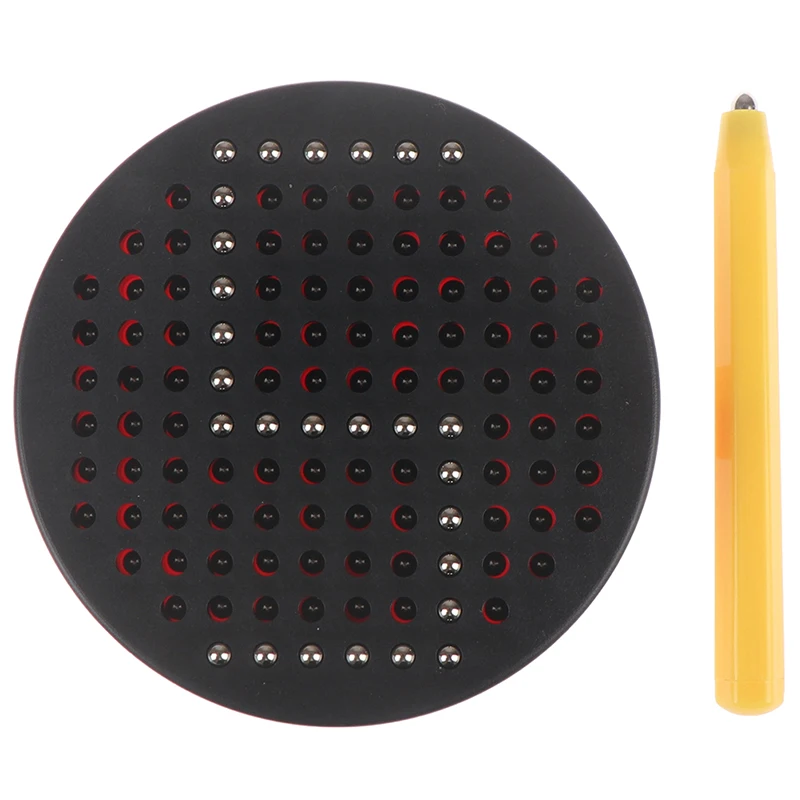 Магнитная планшет магнитная подушка доска для рисования стальная бусина Стилус ручка пишущая игрушка - Цвет: Черный