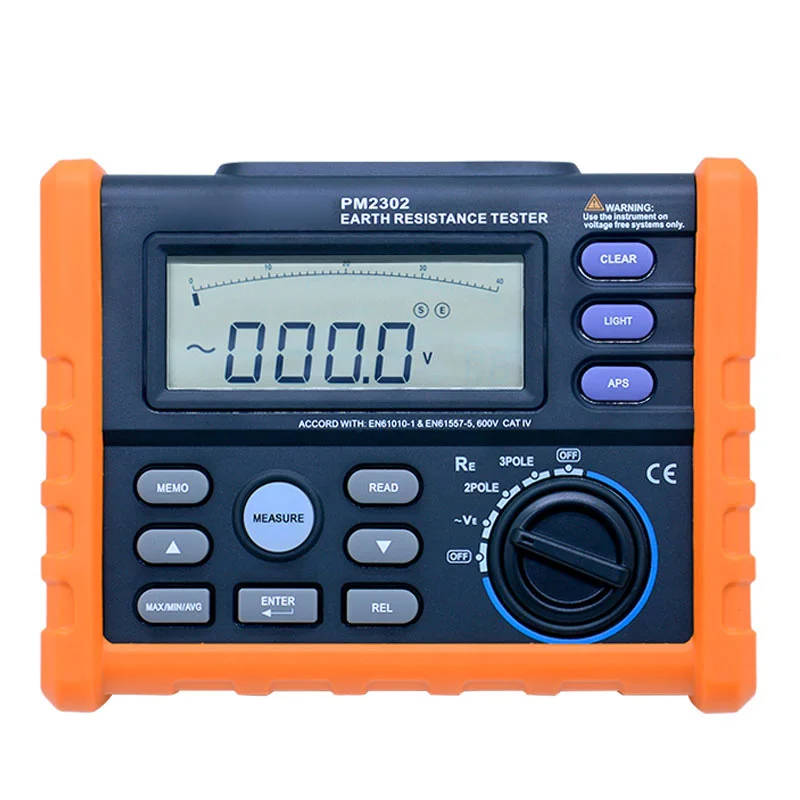 Цифровой Сопротивление заземления тестер напряжения метр 0 Ом до 4K 100 группы