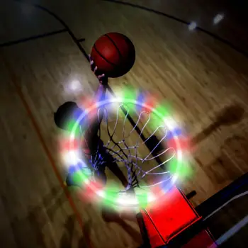 

LED Hoop Solar Basketball Hoop Rim Playing At Light Shooting Accessories Attachment for Kids Solar Night Shooting Accessories