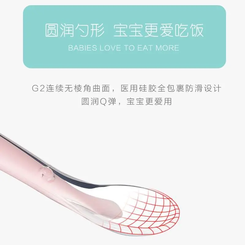 

Silica Gel Infants Soft Spoon Children Eating Tableware Sucker Bowl Baby Temperature Spoon Fork Newborns fu shi shao