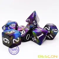 Bescon Starry Night Dice Set Series, 7pcs Polyhedral RPG Dice Set Milky Way, Midnight, Twilight 1