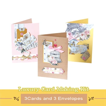 

vintage flower card material making set diy paper card craft simple card making supplies