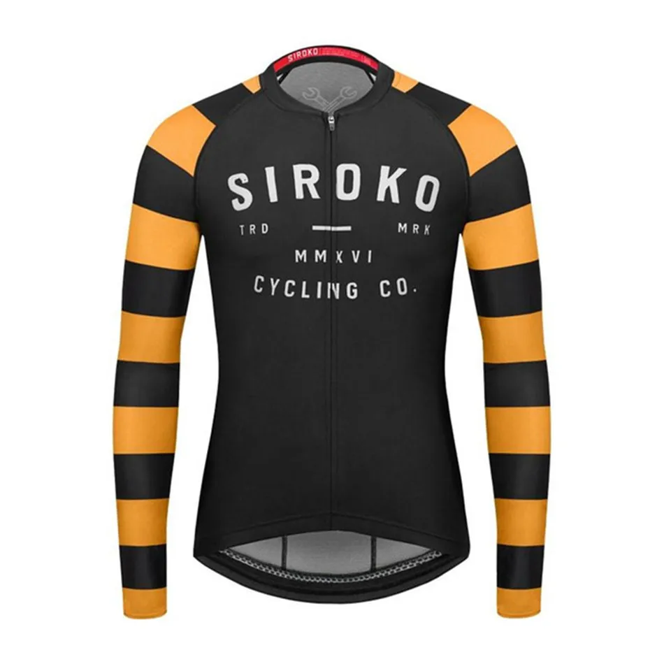 

Siroko Men Cycling Jersey Winter Long Sleeve Top Bike Warm Jacket Outdoor Thermal Fleece Maillot Velvet Sweatshirt Ropa Ciclismo