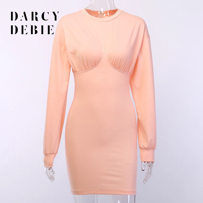 

2019 Autumn For Women Long Sleeve Patchwork Bodycon Dresses High Waist Solid Loose Mini Dress Female Office Wear Vestidos