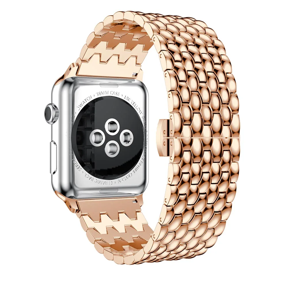 Металлический ремешок для часов в деловом стиле для Apple Watch, ремешок 40 мм, 44 мм, 38 мм, 42 мм, iWatch, серия 1, 2, 3, 4, браслет из нержавеющей стали