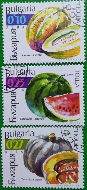 

3 шт., штамп почты Болгарии, 2002, штамп с изображением фрукта, коллекция штампов, используется с почтовым знаком