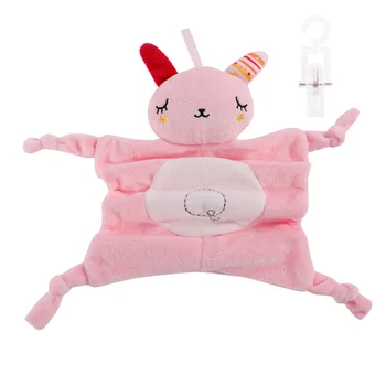 

Cute Soothing Towel Baby Animal Comforter Comfort Towel Toys Funny Soothing Towel for Girl Boy (Pink Rabbit Pattern, 30cm)
