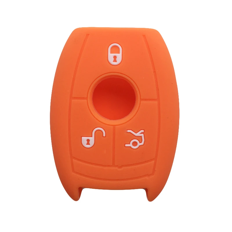orange Чехол для ключей для Benz W204 W212 W218 W221 W166 чехол для ключей с сигнализацией для ключей силикагель - Color Name: orange