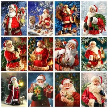 

Huacan Diamond Painting 5d DIY Santa Claus Full Drill Square Diamond Embroidery Christmas Mosaic Tree Handmade Craft Wall Art