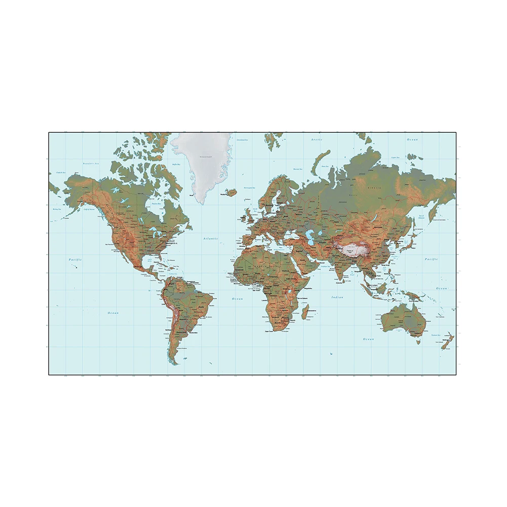 150x100 см Нетканая водонепроницаемая карта мира без национального флага для культуры