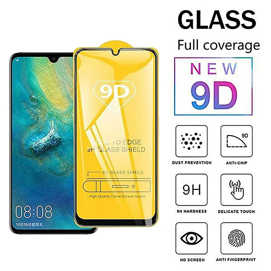 Защитное стекло 9D с закругленными краями пленка для redmi note 9 8 pro 7 9s 8t 5 6 10 lite