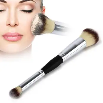 

Makeup Cosmetic Brushes Contour Face Blush Eyeshadow Powder Foundation 2-in-1 Makeup Brush Double Head Brush Tool #0930