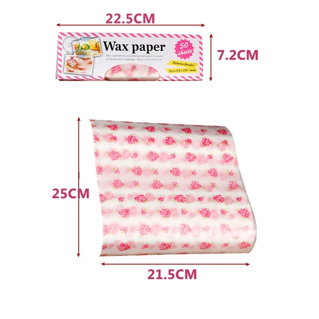 50Db Viaszpapír Olajszigetelő Papírok Tekercselőkészülékek Snack Kenyér Cukorka Szendvics Vagy Torta Burger Sült Krumpli Gyorséttermi Papír Sütőszerszám - Image 5