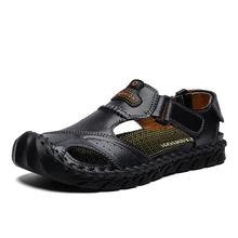 Сандалии из яловичного спилка; Мужские сабо; мужские сандалии; летние шлепанцы; садовая обувь; новые красивые мужские сандалии; Sandalias Hombre