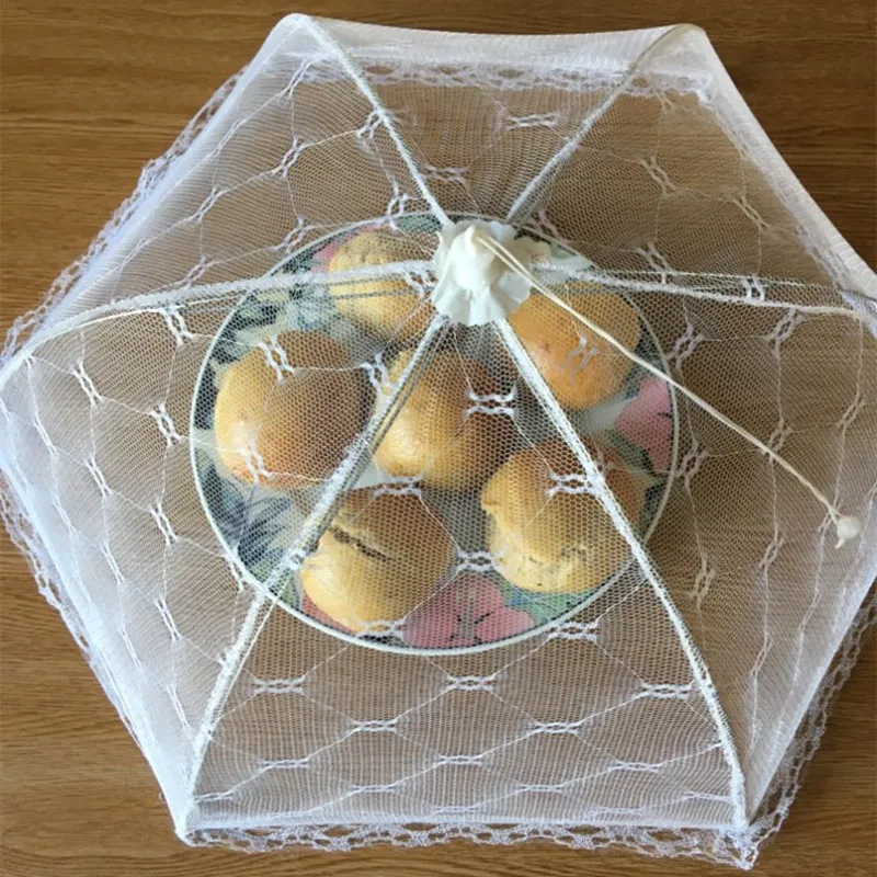 Portable Umbrella Style Food Cover Anti Mosquito Meal Cover Lace Table Home Using Food Kitchen Gadgets Cooking Tools 1PC food cover