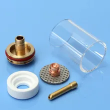 TIG сварки Тепловая чашка горелки 17/18/26 газовой линзы 3/32 \ расходные детали комплект