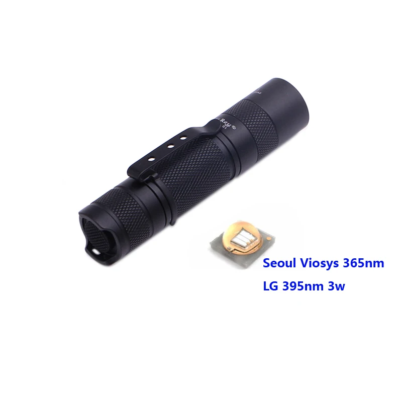 S1 черный UV 365nm/395nm светодиодный фонарик LG 395nm 3W led или Сеульский Viosys 365nm LED внутри