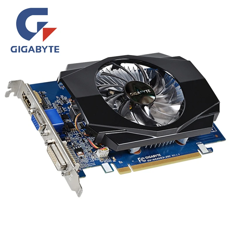 GIGABYTE GT 630 1 ГБ видеокарты GV-N630D5-1GI 1GD5 128 бит GDDR5 видеокарта для nVIDIA Geforce GT630 HDMI Dvi VGA карты б/у