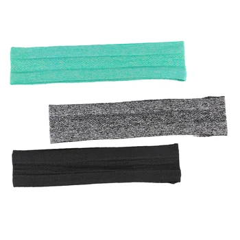 

3pcs Sweatbands Cotton Sports Headbands Terry Cloth with Built-in Double Silicone Strips for Anti Slip Wear