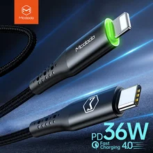 MCDODO PD 36W USB Kabel 3A LED Schnelle Lade Typ C Ladegerät Datenkabel Für iPhone 12 mini 11 pro Max X XS XR 8 7 6s 6 Plus 5 iPad