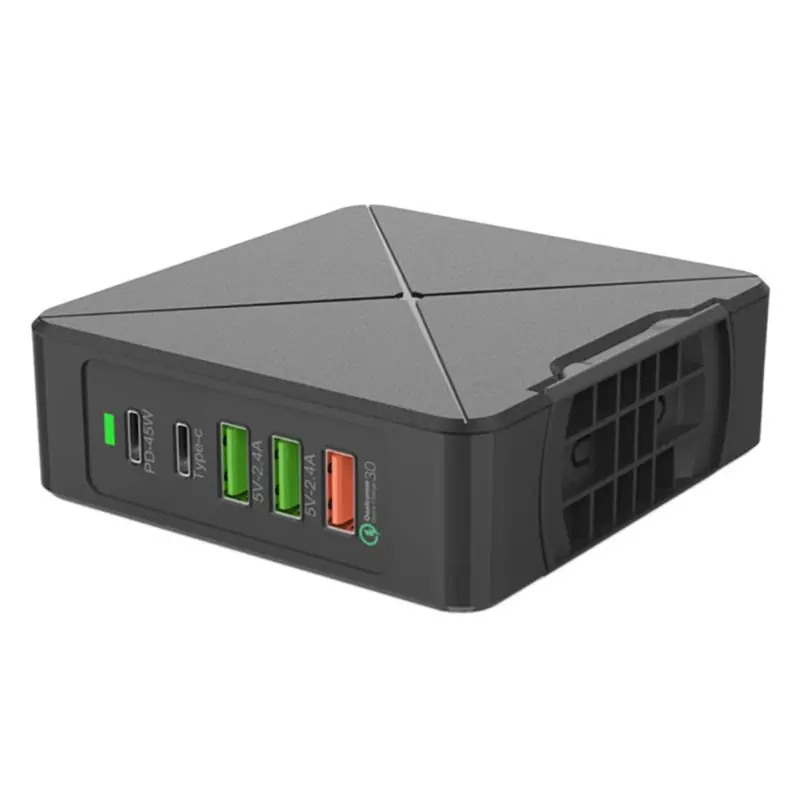5 портов QC3.0 настольное настенное зарядное устройство PD type C USB быстрое зарядное устройство адаптер для samsung iPhone iPad huawei Tablet