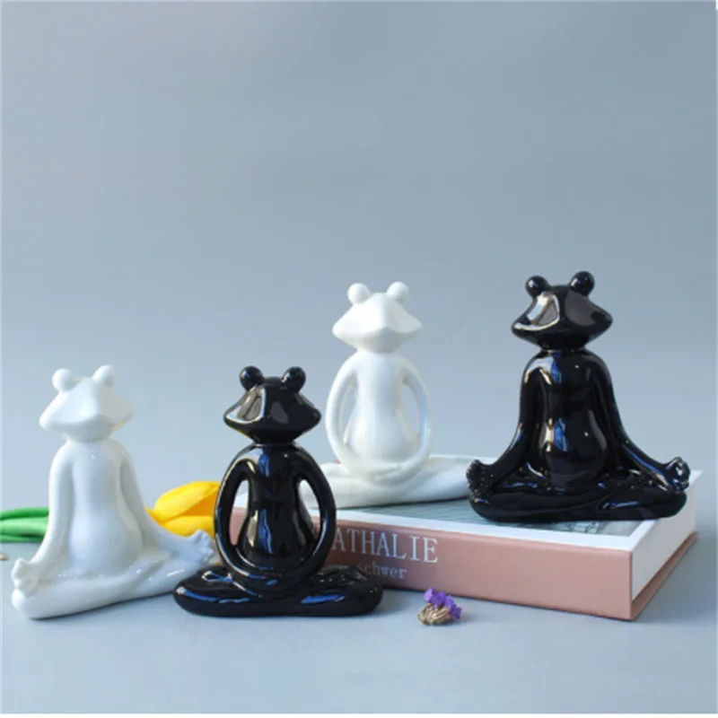 

Kung Fu Frog Room Decor Desk Accessories Porcelain Frog Ornaments Aesthetic Creativity Home Decor Fashion Room Decoration