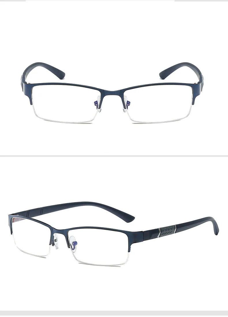 Бизнес очки для близорукости, полуметаллическая оправа, близорукие очки, унисекс, близорукость, смола, прозрачное зеркало 0-0,5-1-1,5-2-2,5-5-5,5-6