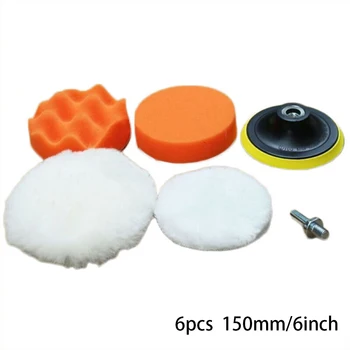 

6pcs Gross Polishing Buffing Pad Kit Car Polisher Buffer Drill Adapter Tool Home