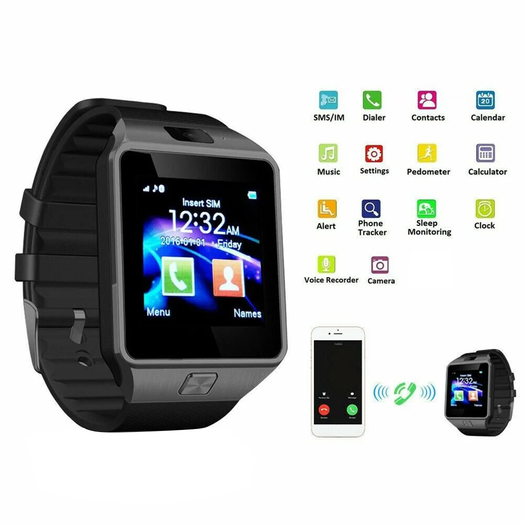 Smart Watch DZ09 Smart Clock Support TF Card Camera Men Women Sport Bluetooth Wristwatch For Samsung for Xiaomi