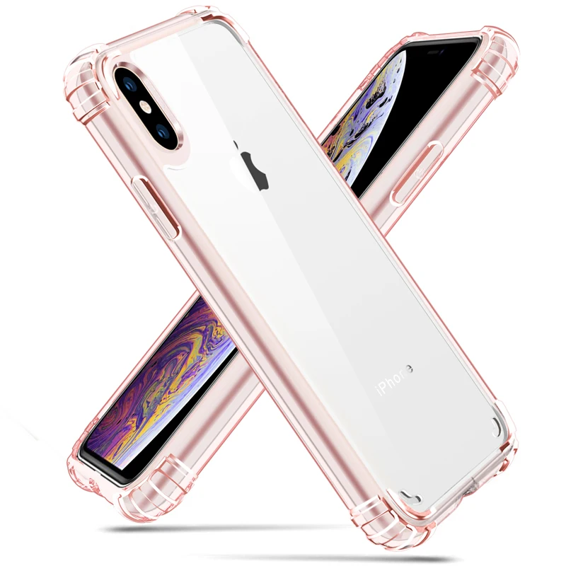 Прозрачный чехол для iPhone XS XR тонкий ударопрочный акриловый из ТПУ задней панели
