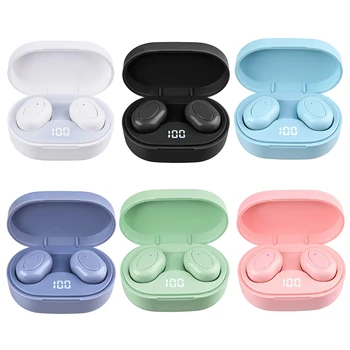 

Mini TWS Bluetooth 5.0 Wireless Earphone With Mic Noise Reduction LED Digital Display Macaron Multicolor Sports Earbud Earphone