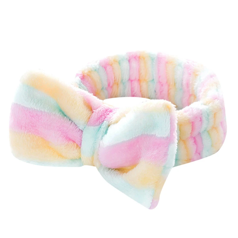 2019 New Arrival Women Head Wrap Soft Coral Fleece Makeup Headband Washing Face Turban Bow Hairband Hair Turban 1111