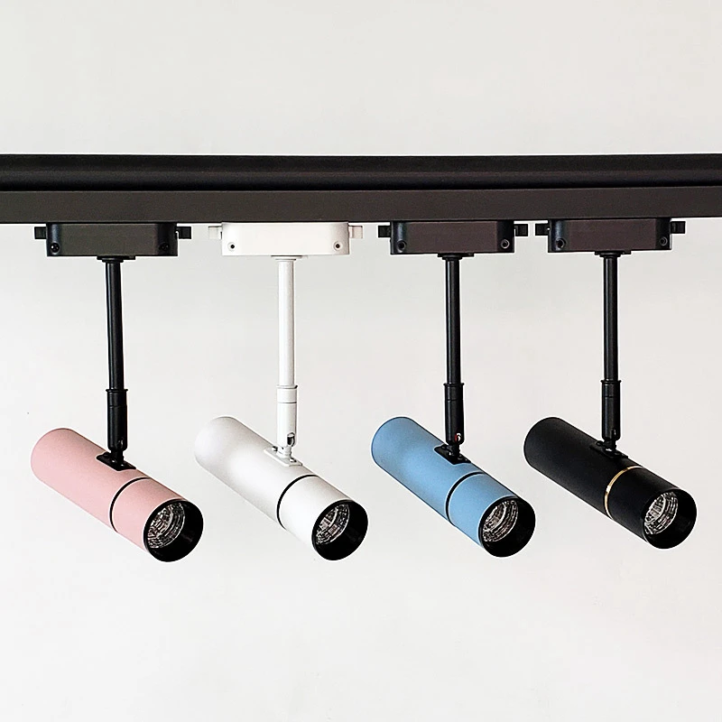 Креативный светодиодный Трековый светильник Macaron 7 Вт 15 cob rail light черный белый