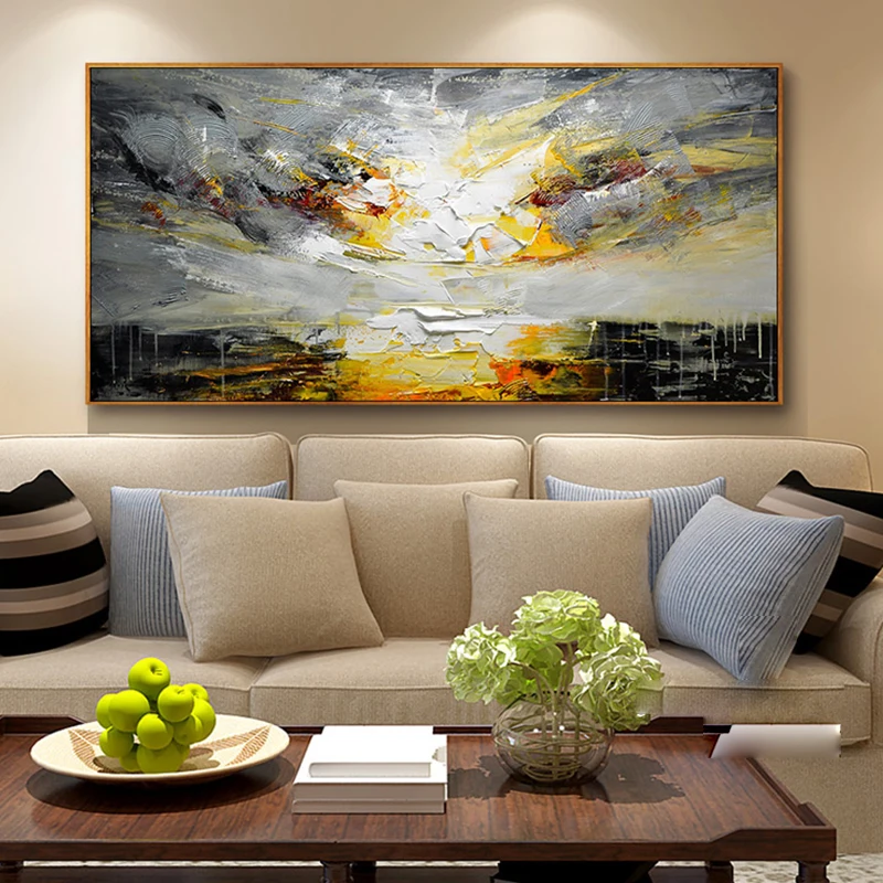 

KOWELL 100% Handpainted Modern Abstract Oil Painting On Canvas Art Gift Home Decor Living Room Wall Art Frameless Picture