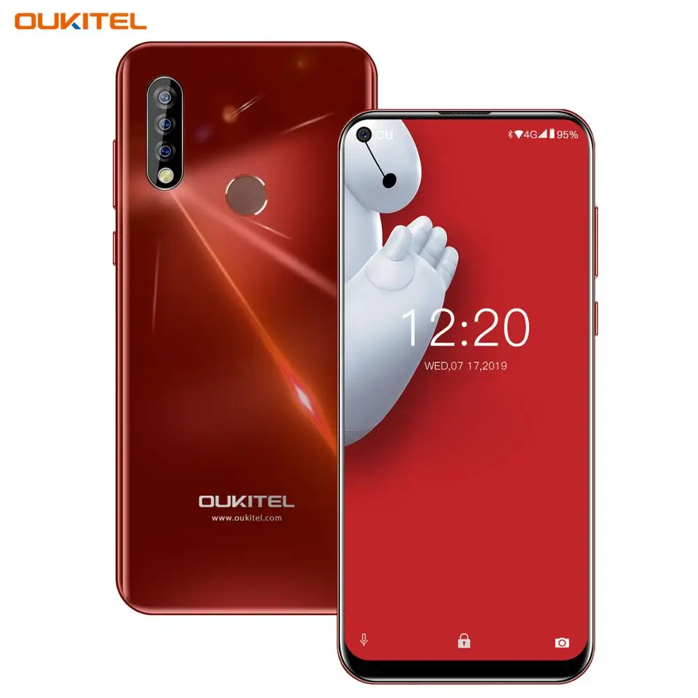 Смартфон OUKITEL C17 Pro 4 Гб+ 64 Гб, 6,35 дюймов, тройная камера, андроид 9.0, 8 ядер, 3900 мАч, двойной 4 Гб LTE телефон, распознавание лица, отпечаток пальца, мобильный телефон - Цвет: Orange