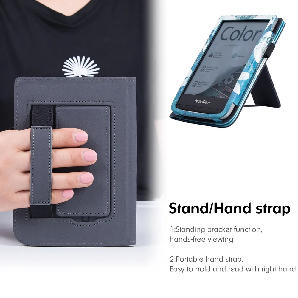Capa Ereader com Suporte e Alça de Mão Suspensão Automática Vigília 626 628 632 633 Cores 626 616 633 2023 - Imagem 4